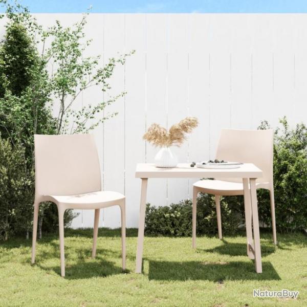 Chaises de jardin lot de 2 crme 50x46x80 cm polypropylne