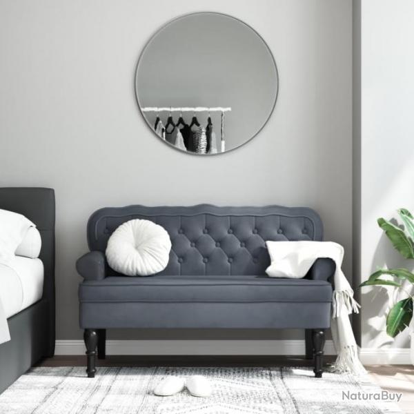 Banc avec dossier gris fonc 119,5x64,5x75 cm velours