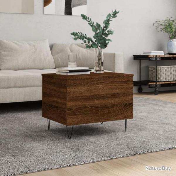 Table basse Chne marron 60x44,5x45 cm Bois d'ingnierie