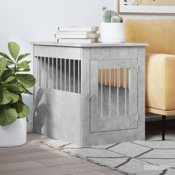 Meuble de cage pour chiens gris bton 55x80x68 cm