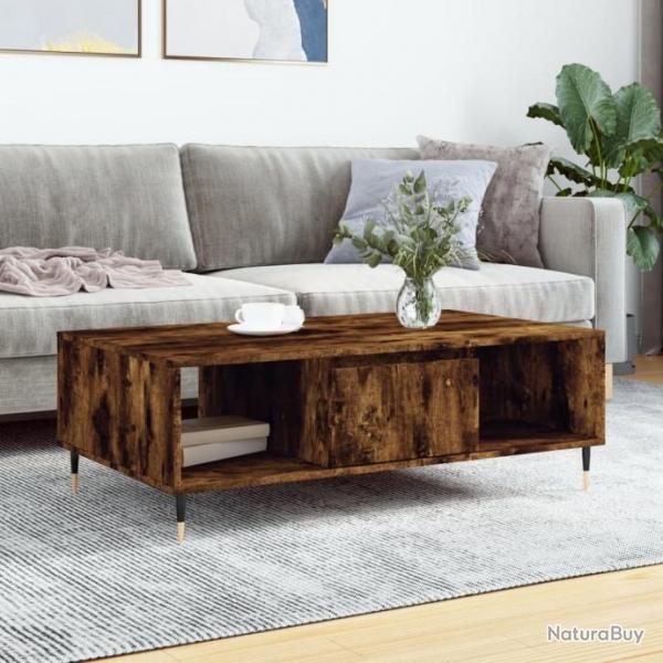 Table basse chne fum 104x60x35 cm bois d'ingnierie