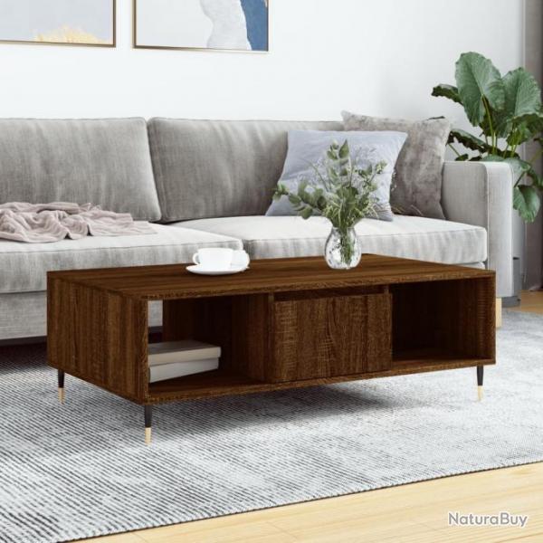 Table basse chne marron 104x60x35 cm bois d'ingnierie