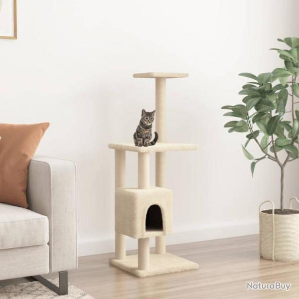 Arbre  chat avec griffoirs en sisal Crme 104 cm