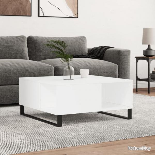 Table basse blanc 80x80x36,5 cm bois d'ingnierie