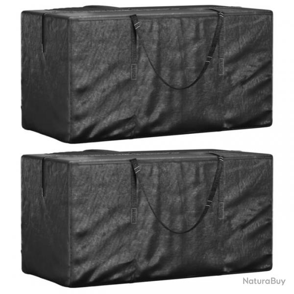 Sacs de rangement pour coussins de jardin 2 pcs noir