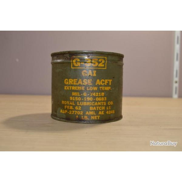 Boite graisse US actif G-352 pleine 1962 lubrifiant (4)