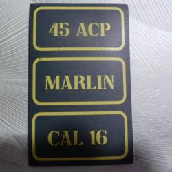 magnet pour caisse a munition - signalétique- 45 ACP