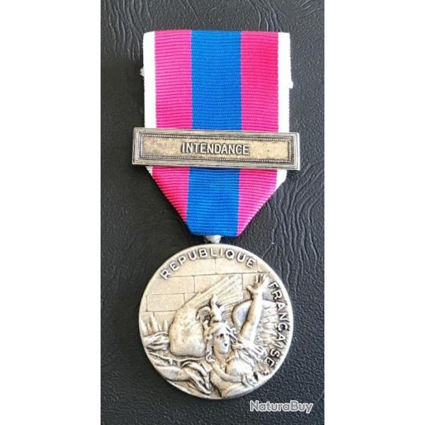 Medaille - DEFENSE NATIONALE - Agraffe INTENDANCE - Echelon Argent