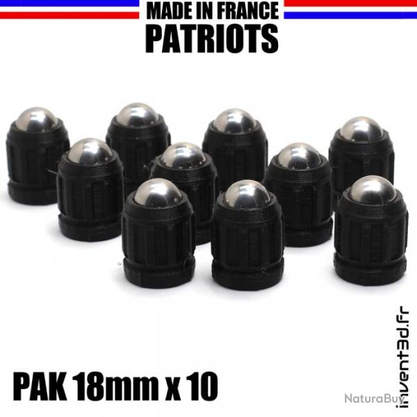 10 slugs 18mm Patriot pour PAK - Bille 12mm - Noir