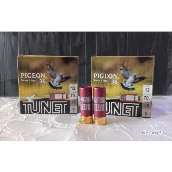 Cartouches TUNET Pigeon 36gr calibre 12/70 Plombs n5