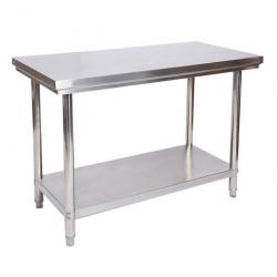 ACTI-Table de travail en acier inoxydable Table de jardin 100 x 60 x 85 cm brico60044
