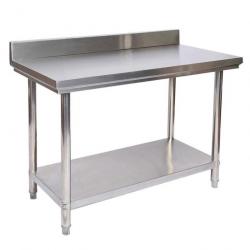 ++ACTI-Table de travail acier inoxydable rebord de protection 100 x 60 x 85cm brico60042