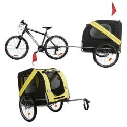 ACTI-Remorque de vélo Chien Moustiquaire & Protection pluie Noire et jaune jardi60935