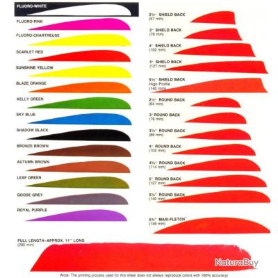 Lot De 100 Plumes Gateway 4 Pouces Aile Gauche - Fluo Orange - Empenne Pour Arc Hunting