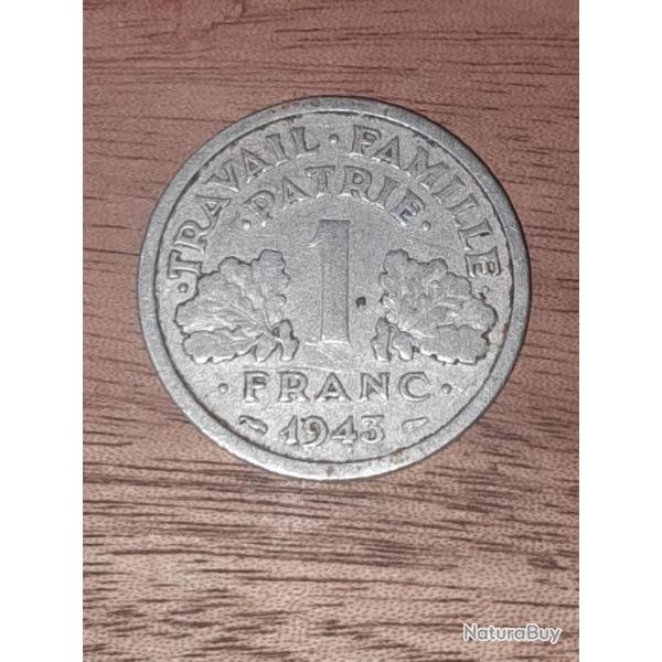 1 francs 1943  ( tat franais) aluminium