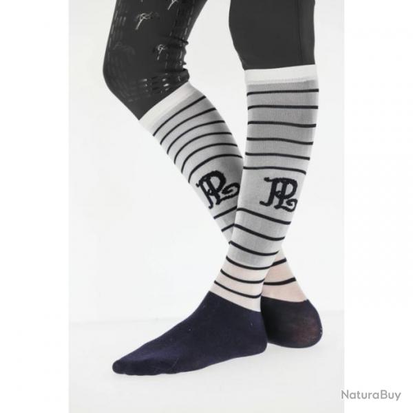 Chaussettes Concours Pnlope (x2 paires) Ray marine / crme 31/36