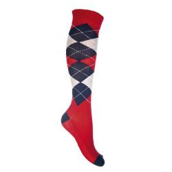 Chaussettes Check Classico HKM Rouge 35-38