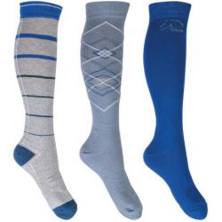 Pack de 3 paires de chaussettes HKM 39-42 Byron : gris / bleu