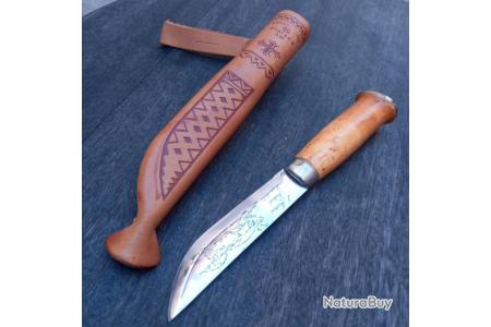 Marttiini Bronze Bird Damascus hunting knife