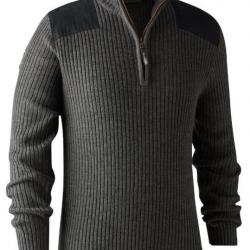 PULL HOMME DEERHUNTER ROGALAND KNIT WITH ZIP NECK