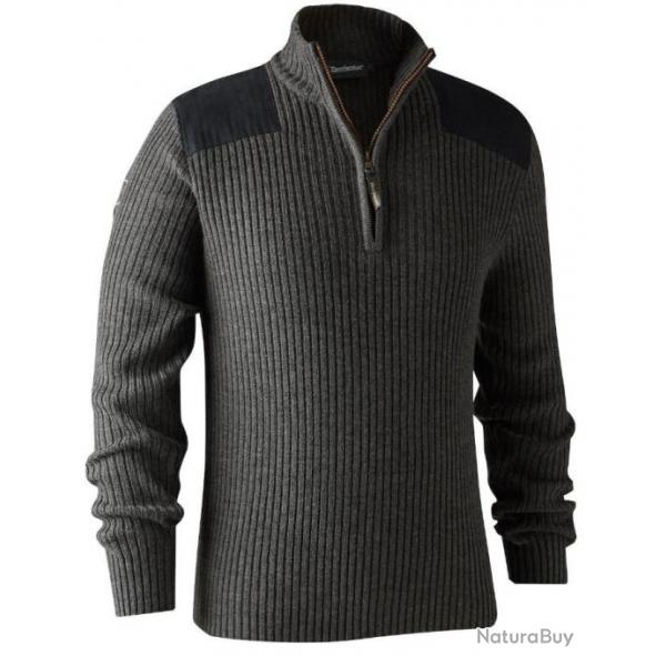 PULL HOMME DEERHUNTER ROGALAND KNIT WITH ZIP NECK