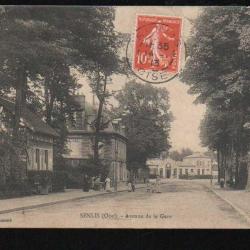 senlis avenue de la gare   carte postale ancienne oise