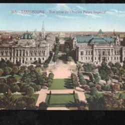 strasbourg vue prise de l'ancien palais impérial carte postale ancienne