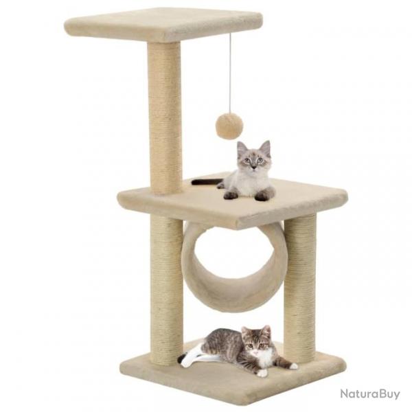 Arbre  chat avec griffoirs en sisal 65 cm Beige