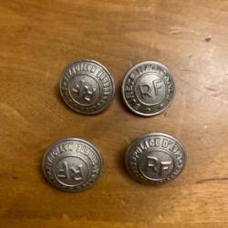 4 BOUTONS POLICE NATIONALE RF