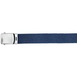 Ceinture tressee Bleue marine boucle argent 120 cm reglable