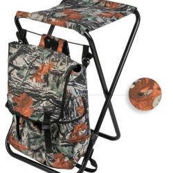 Siège pieds métal 60 cm avec Sac à dos 25l Camo