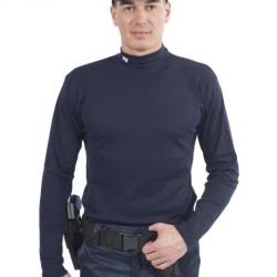 Sous-Pull coton/elasthane Bleu marine broderie pm - 3XL