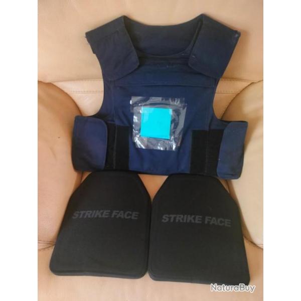 DT23 GILET PARE BALLES G10 COMPLET 3A  AVANT/ARRIERE/EPAULES ANTI TRAUMA TAILLE M + 2 NIJ 4 STAND A