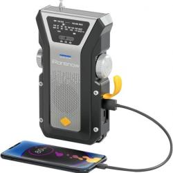 Radio Solaire d'urgence Météo AM/FM Batterie 4000mAh Manivelle Alarme SOS Portable Lampe LED