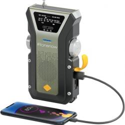 Radio Solaire d'urgence Météo AM/FM Batterie 4000mAh Manivelle Alarme SOS Portable Lampe LED Vert