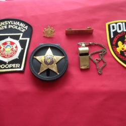 Authentique ensemble USA Sheriff PENNSYLVANIE Plaqué OR