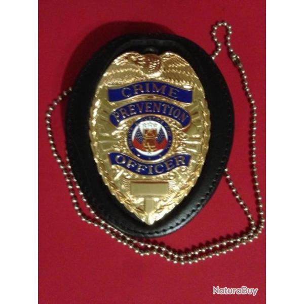 Authentique Badge USA  Police Crime Prvention Officer Blackinton Plaqu OR