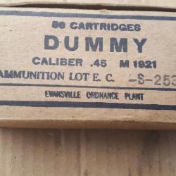 Boite vide 50 cartouches Colt 45 ACP  Dummy Model 1921- Evansville Ordnance Plant -
