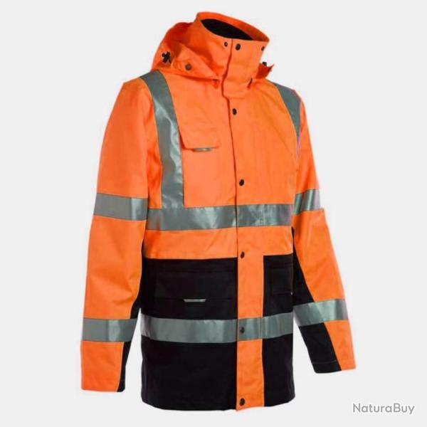 parka impermeable 4 en 1 orange fluo idale Chasseur