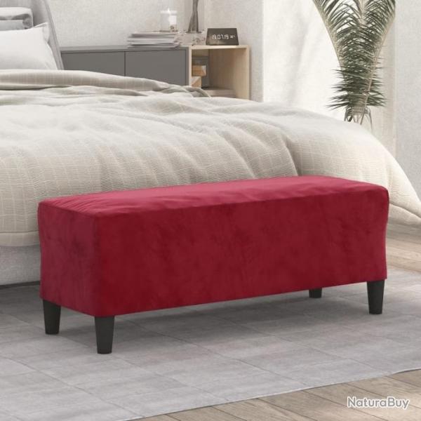 Banc Rouge bordeaux 100x35x41 cm Velours