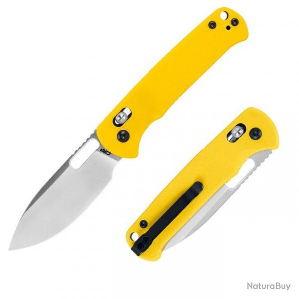 Couteau CJRB Hectare Yellow Lame Acier AR-RPM9 Sand Polish Manche G10 Crossbar IKBS Clip J1935YE