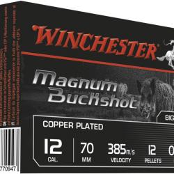 50 Cartouches Winchester chevrotines cuivrées Haute vitesse - Cal. 12/70
