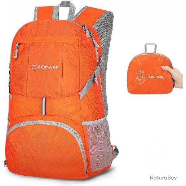 Sac  Dos 35L Pliable Lger Impermable Sports Randonne Trekking Pche Camping Escalade Orange