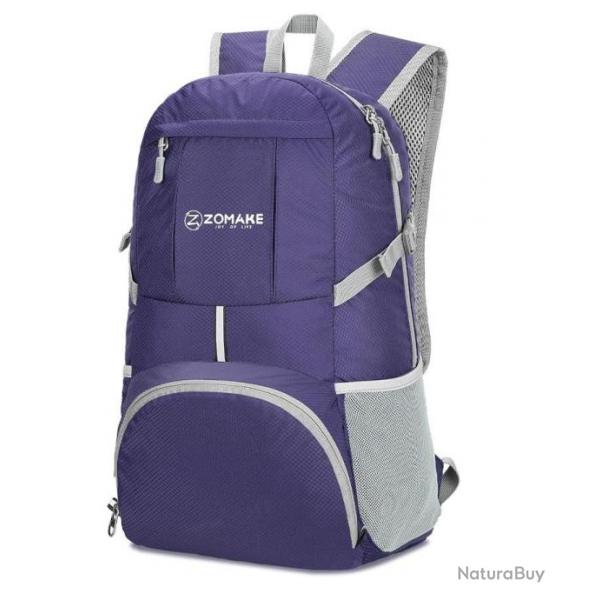 Sac  Dos Pliable Lger 35L Impermable Sports Randonne Trekking Pche Camping Escalade Violet