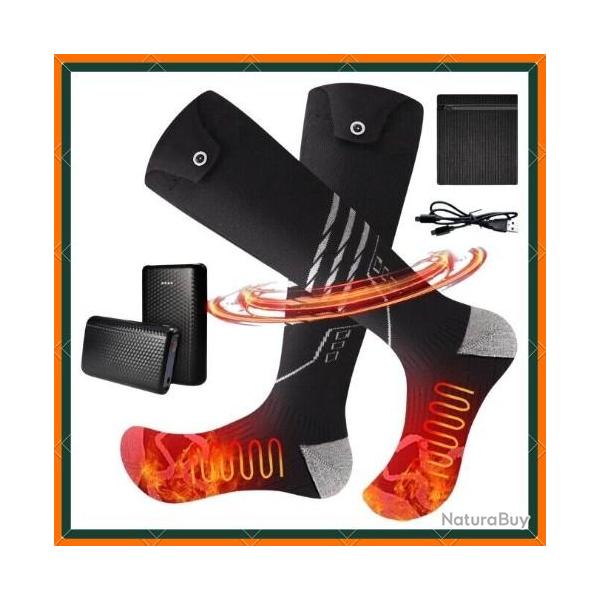 Chaussettes chauffantes USB 4500 mAh - Noir - Livraison gratuite