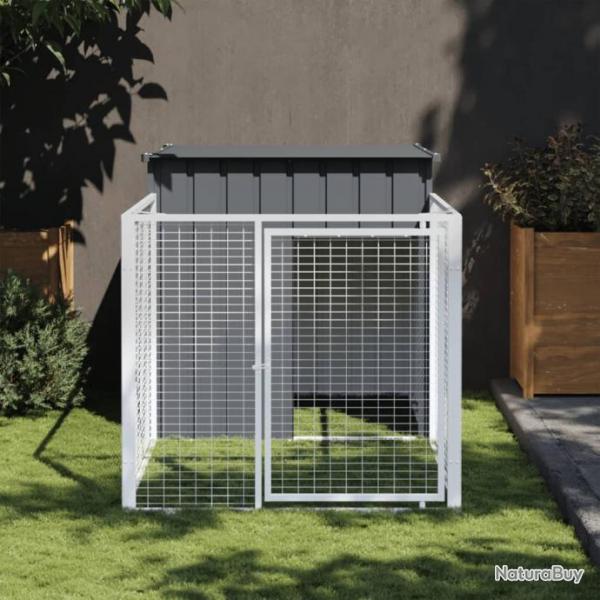 Niche pour chien avec cour anthracite 110x201x110 cm