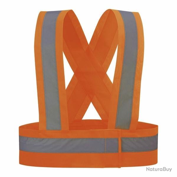 Bretelles avec bandes rflchissantes Haute visibilit Orange