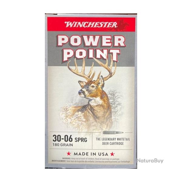 Munitions WINCHESTER power point 30-06 180gr 11.66g par 20