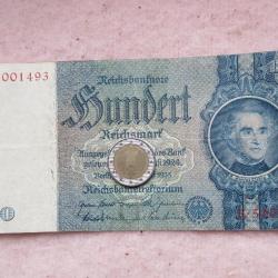Billet allemand 100 reichsmark WW2 daté du 24/06/1935