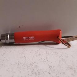 10143 COUTEAU PLIANT OPINEL N°8 MANCHE ROUGE NEUF